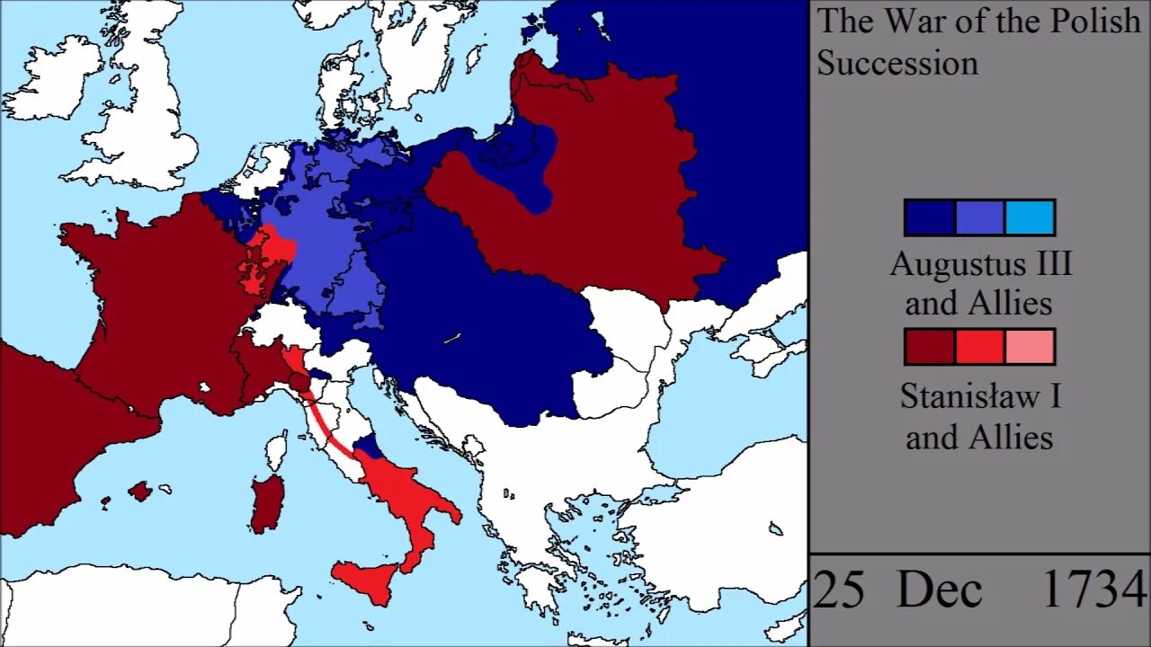 Вар география 11. Польское наследство 1733-1735 карта.