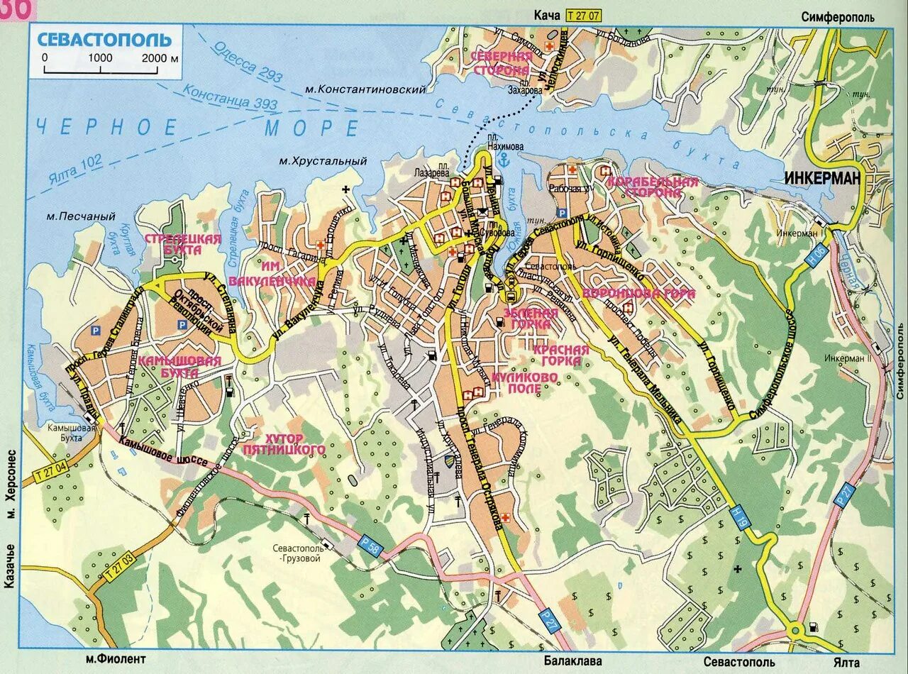 Карта окрестностей города. Карта дорог Севастополя. Г Севастополь на карте. Карта Севастополя с улицами. Севастополь карта города с улицами.