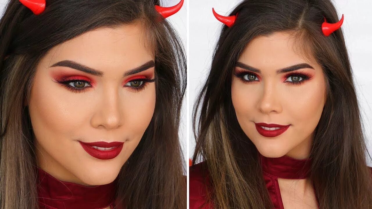 Легкий макияж демона Glitter Demon babe Halloween makeup Halloween makeup, Demon makeup, Horror makeu