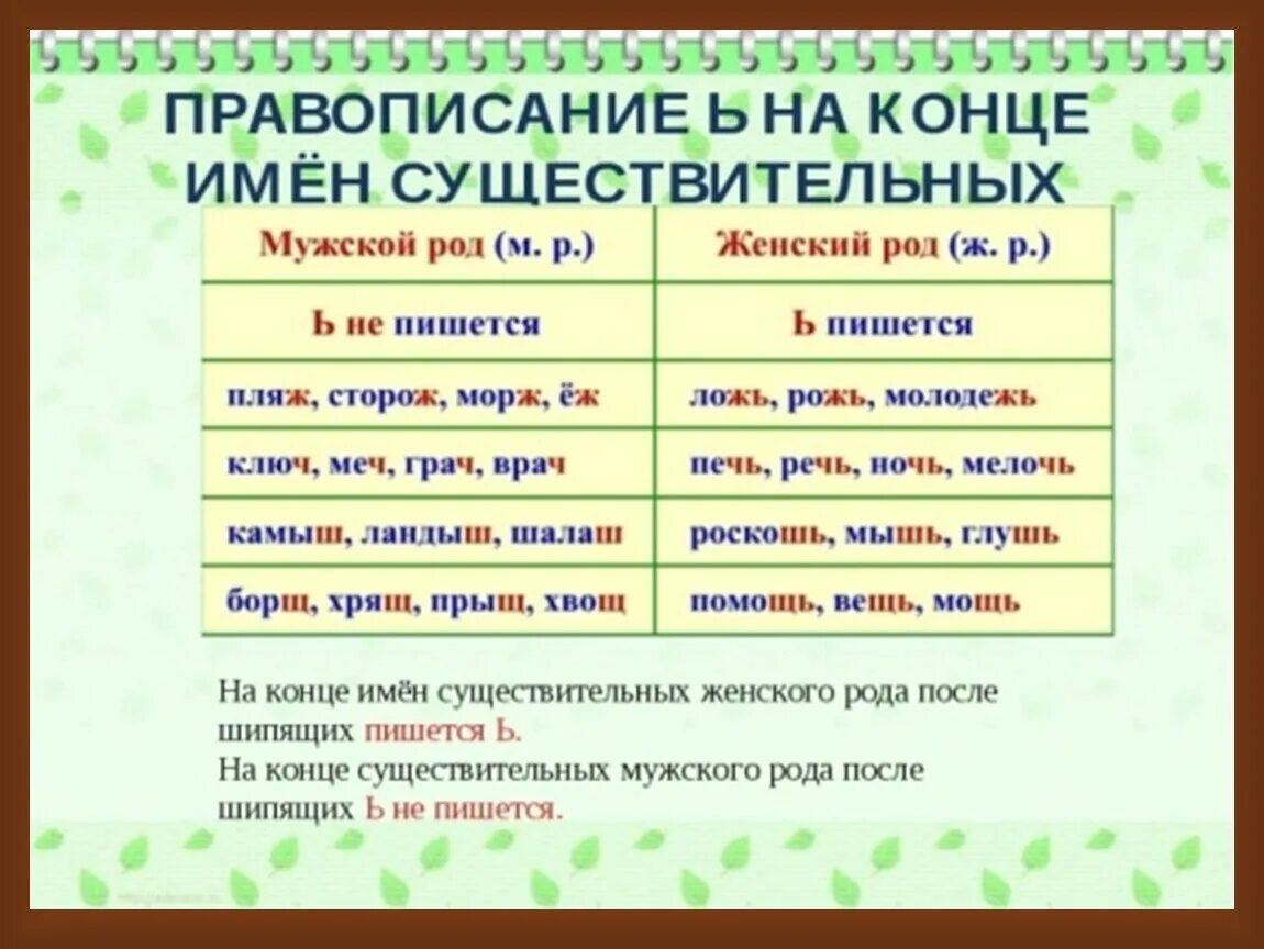 Мягкий знак после шипящих на конце имён сущес. Правописание имен существительных. Написание мягкого знака после шипящих на конце существительных. Мягкий знак на конце имен существительных после шипящих. Слова с зз