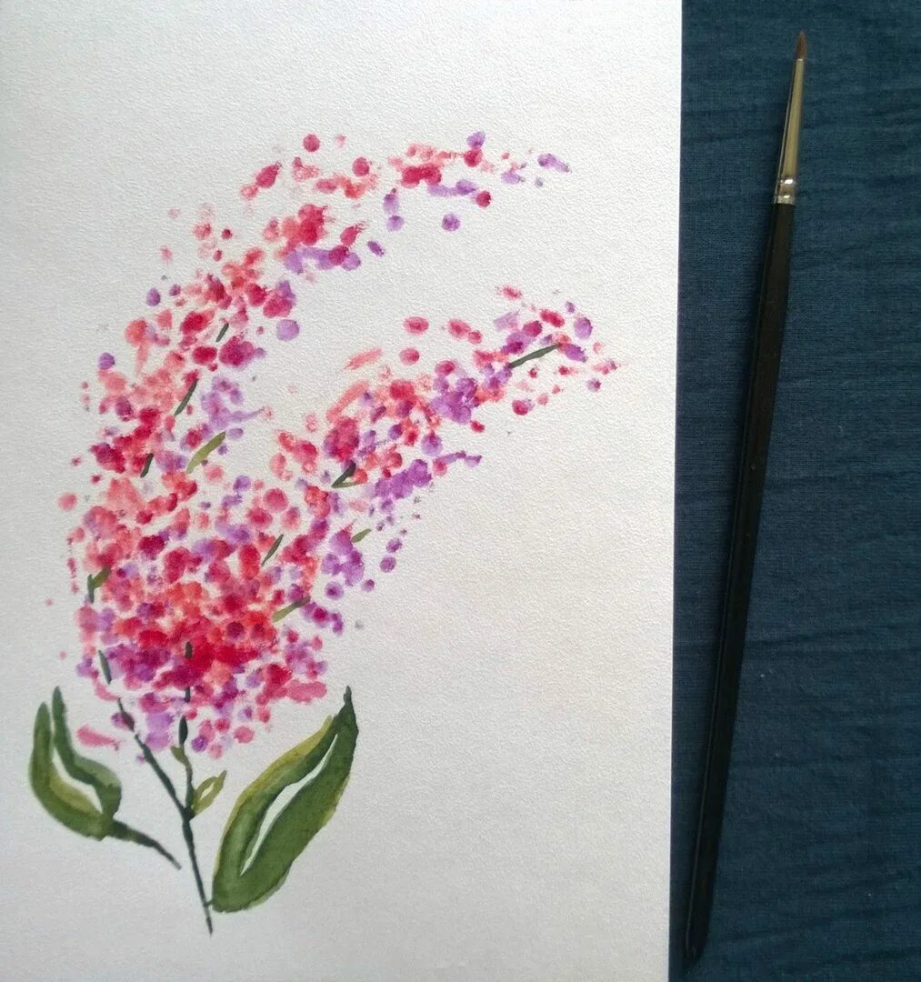 Рисунки кистью на бумаге