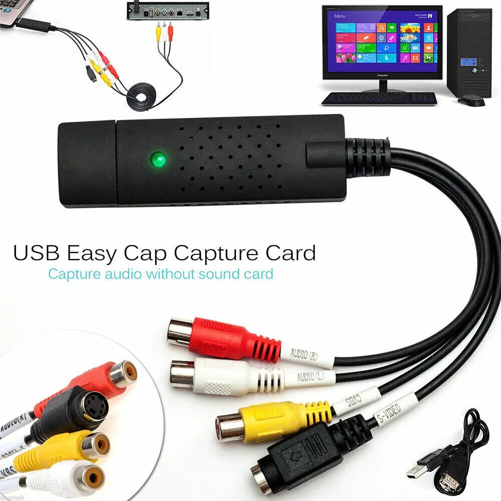 Захват видео easycap. USB 2.0 видеозахвата EASYCAP оцифровка видеокассет.. Адаптер для видеозахвата EASYCAP. EASYCAP USB 2.0 Audio Video VHS VCR TV to DVD Converter capture Card Adapter. EASYCAP USB 2.0 адаптер аудио видео.