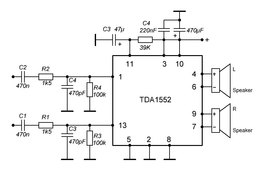 Унч на тда. Tda7294 схема усилителя. Микросхема tda1552. Схема усилителя на микросхеме tda1552q. Tda1013a усилитель.