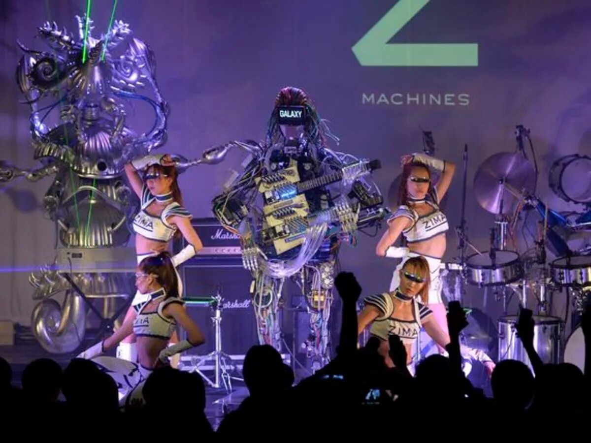 Песня робот. Z-machines группа. робот музыкант. группа роботов музыкантов. роботы на концертах в японии.