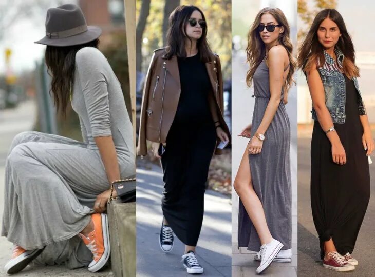 обувь под платье. под длинное платье какую обувь. шифоновое платье стрит стайл. удлиненное платье с кедами. платье с лоферами.