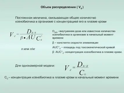 Объем распределения это в фармакологии