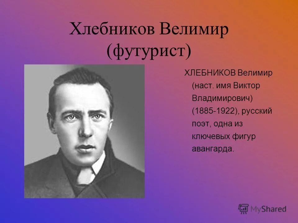 Писатели xx xxi века. Хлебников футурист серебряного века.