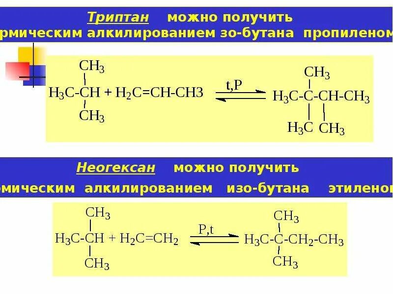 Синтез бутана. Алкилирование изобутана этиленом. Алкилирование пропилена изобутаном. Алкилирование изооктана. Алкилирование бутана.