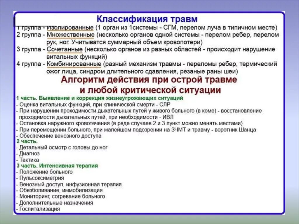 Классификация травм изолированные. Классификация травм травматология. Шпаргалки для скорой помощи. Тактика фельдшера при клинической смерти.