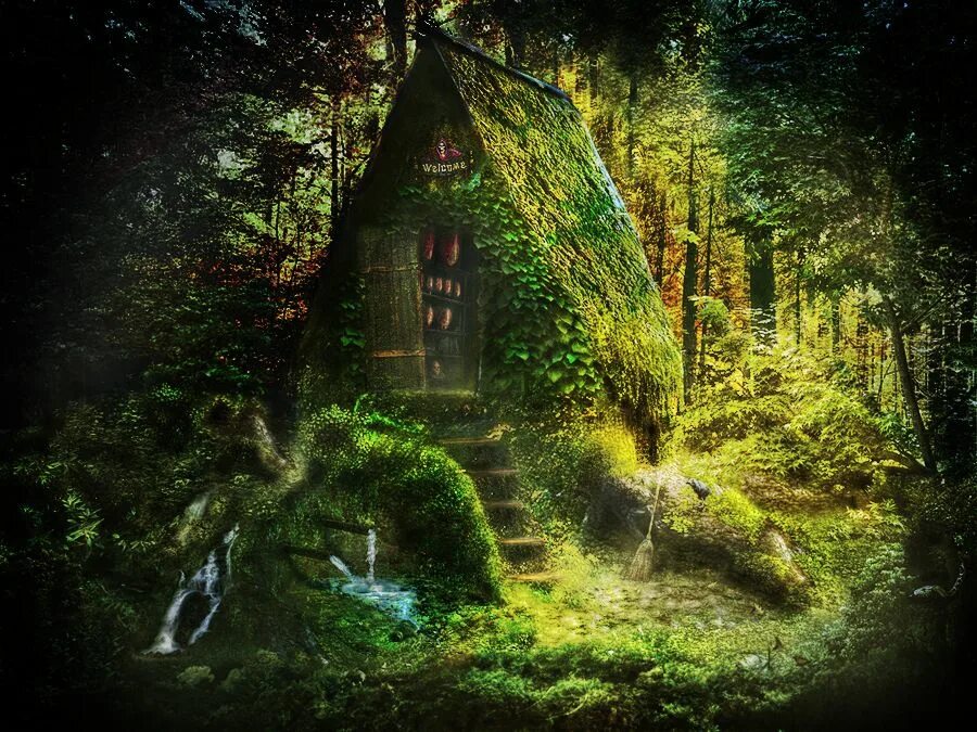 Deep in the woods. Дом ведьмы / дом ведьм / Ведьмин дом / Witchouse. Домик Лесной колдуньи. Хижина Лесной ведьмы. Сказочный домик в лесу.