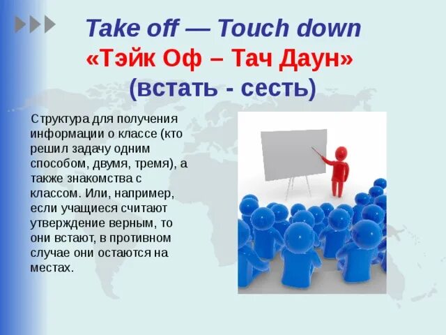 Тейк ком. Take off Touch down Сингапурская методика.