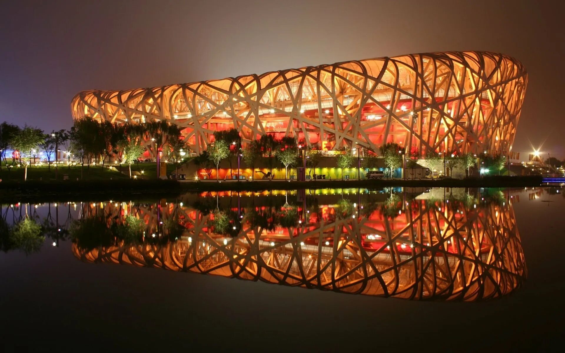 Национальный стадион (Пекин). Пекинский стадион Птичье гнездо. Beijing National Stadium (Пекин, Китай, 2008). Олимпийский стадион в Пекине Птичье гнездо.