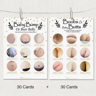 30 Cards for Each Game with Answer Keys Fun Baby Shower Games Favors Funny ...