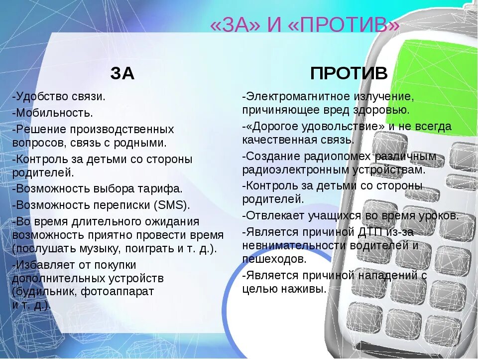 Для чего нужен мобильный телефон. Мобильный телефон за и против. Мобильный телефон для презентации. Вред мобильного телефона. Польза и вред мобильного телефона.