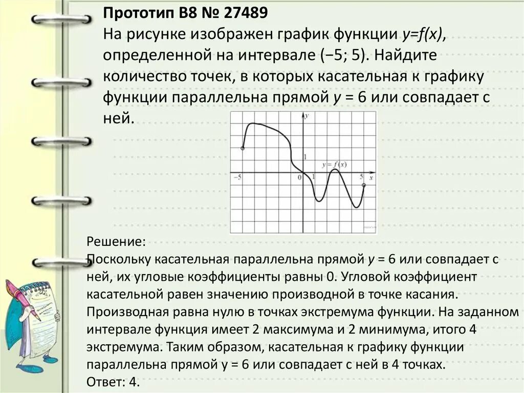 Касательная к графику функции параллельна прямой. Касательная к графику производной параллельна прямой. Касательная к графику параллельна прямой. На рисунке изображён график функции y f x определённой на интервале -5 5.