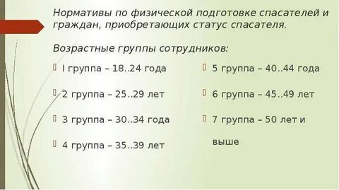 Нормативы старшая группа