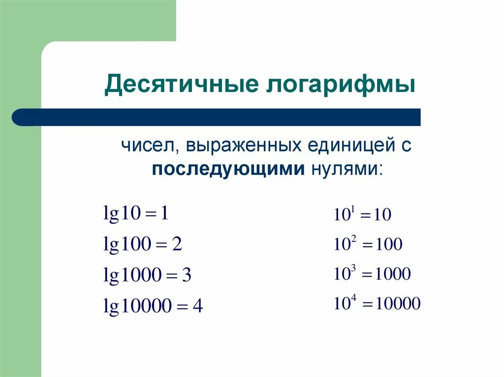 Основание десятичного логарифма