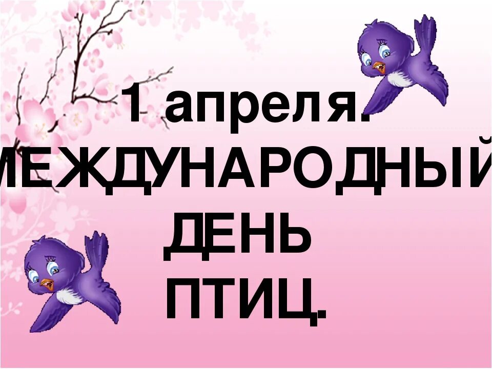 Международный день птиц отмечается 1 апреля. День птиц. Всемирный день птиц. Первое апреля день птиц. Надпись Международный день птиц.