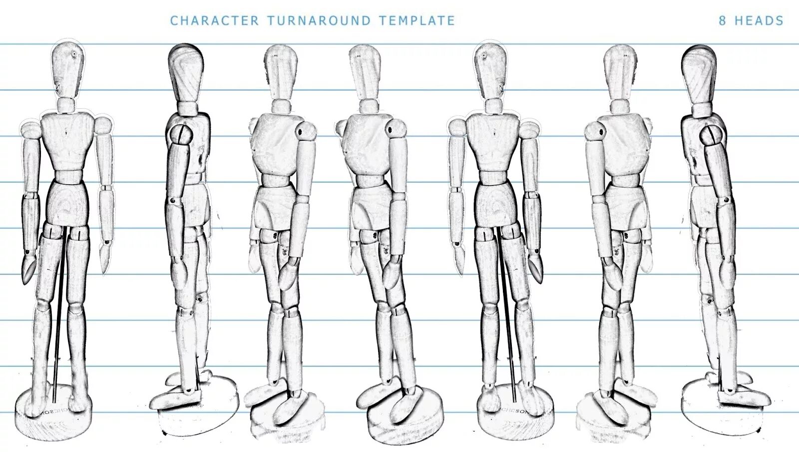 Character's features. Деревянный человечек референс. Character turnaround для моделирования.