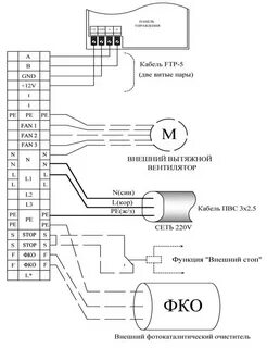 Вытяжка электрическая схема