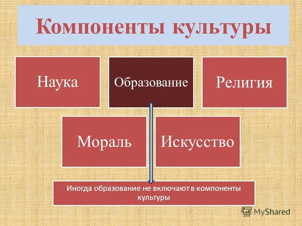 Включи компоненты. Компоненты культуры. Структура духовной сферы общества. Компоненты духовной культуры. Перечислите компоненты культуры.