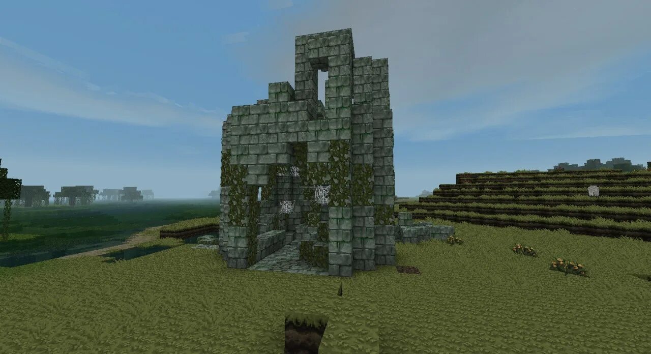 Былые времена майнкрафт. Minecraft руины. Руины майнкрафт постройка. Руины деревни Minecraft. Постройки руин в майнкрафт.