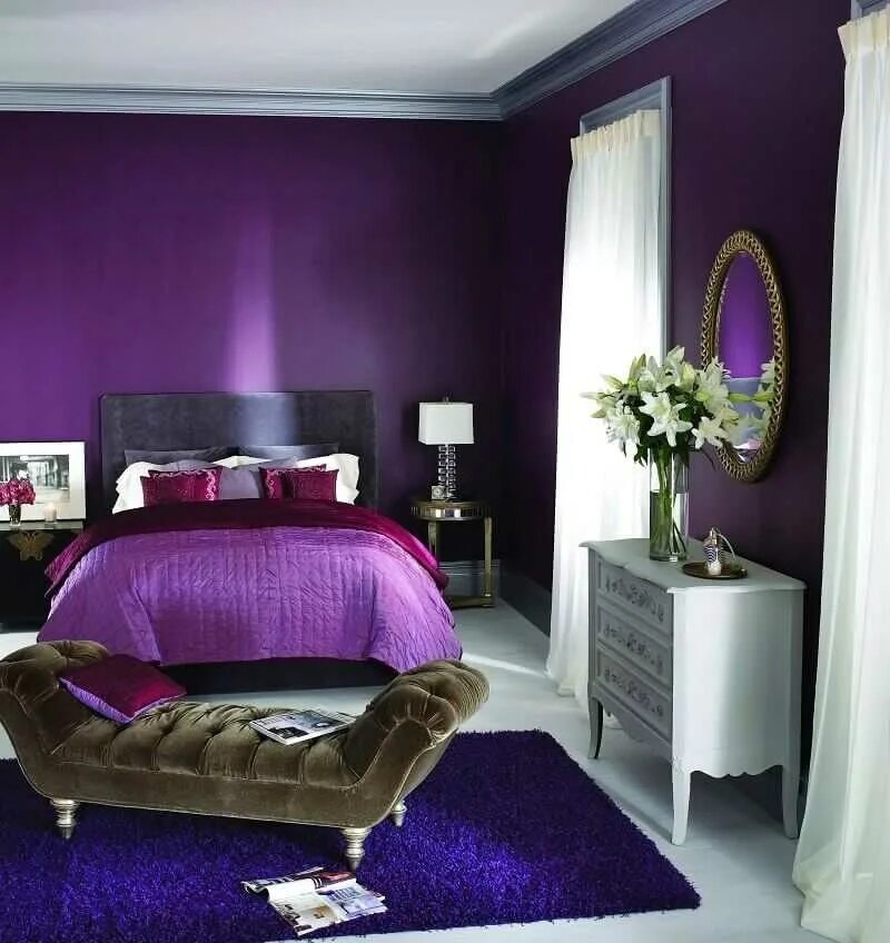 Выделение фиолетового цвета. Интерьер в сиреневых тонах. Спальня в фиолетовом цвете. Спальня в сиреневом цвете. Спальня в фиолетовых тонах.