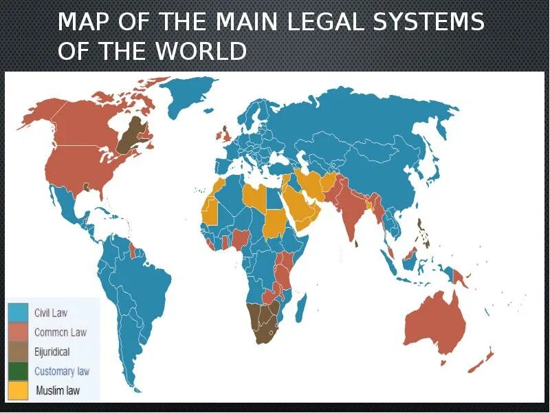 Правовые семьи по странам. Legal law systems