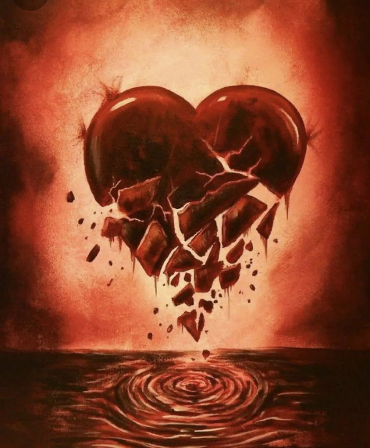 Кровоточащая любовь. Картины с разбитым сердцем.