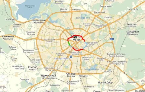 Карта минска расстояние