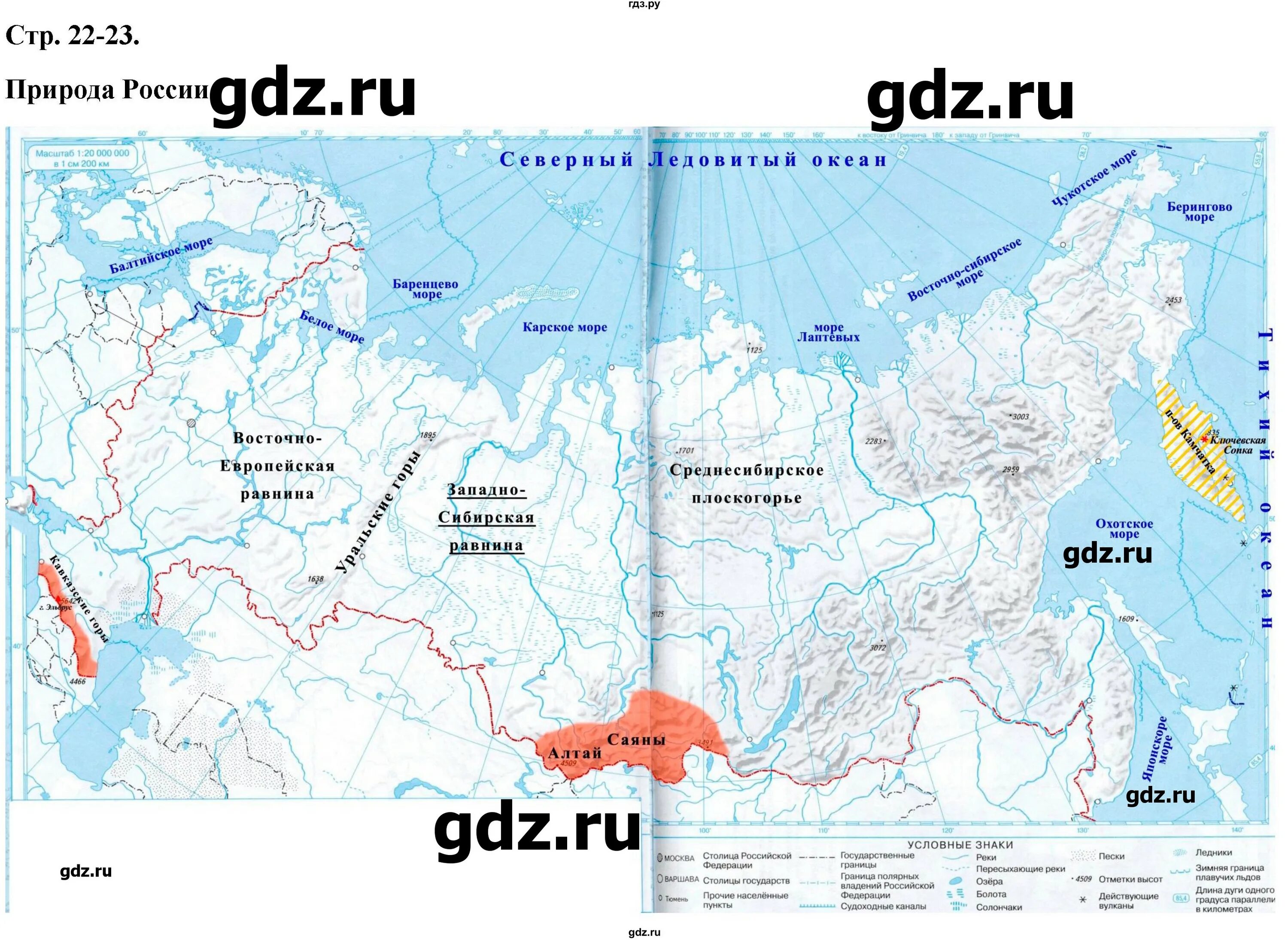 Контурная карта 8 класс стр 1