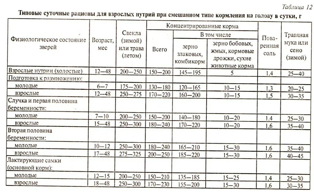 Можно давать нутриям. Рацион нутрий таблица. Нормы кормления нутрий таблица. Корм для нутрий состав. Норма корма нутрии.