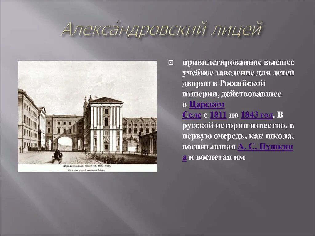 Укажите название военного учебного заведения для дворян. Дети дворян в учебных заведениях. Александровский лицей. Закрытые учебные заведения для дворянских детей. В 1811г для детей дворян был открыт Александровский.