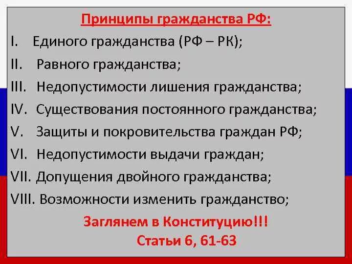 Принципы гражданства. Термин принципы гражданства. Принципы гражданства это определение. Принципы гражданства РФ. Признаки российского гражданства