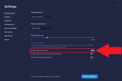 Recommended setting