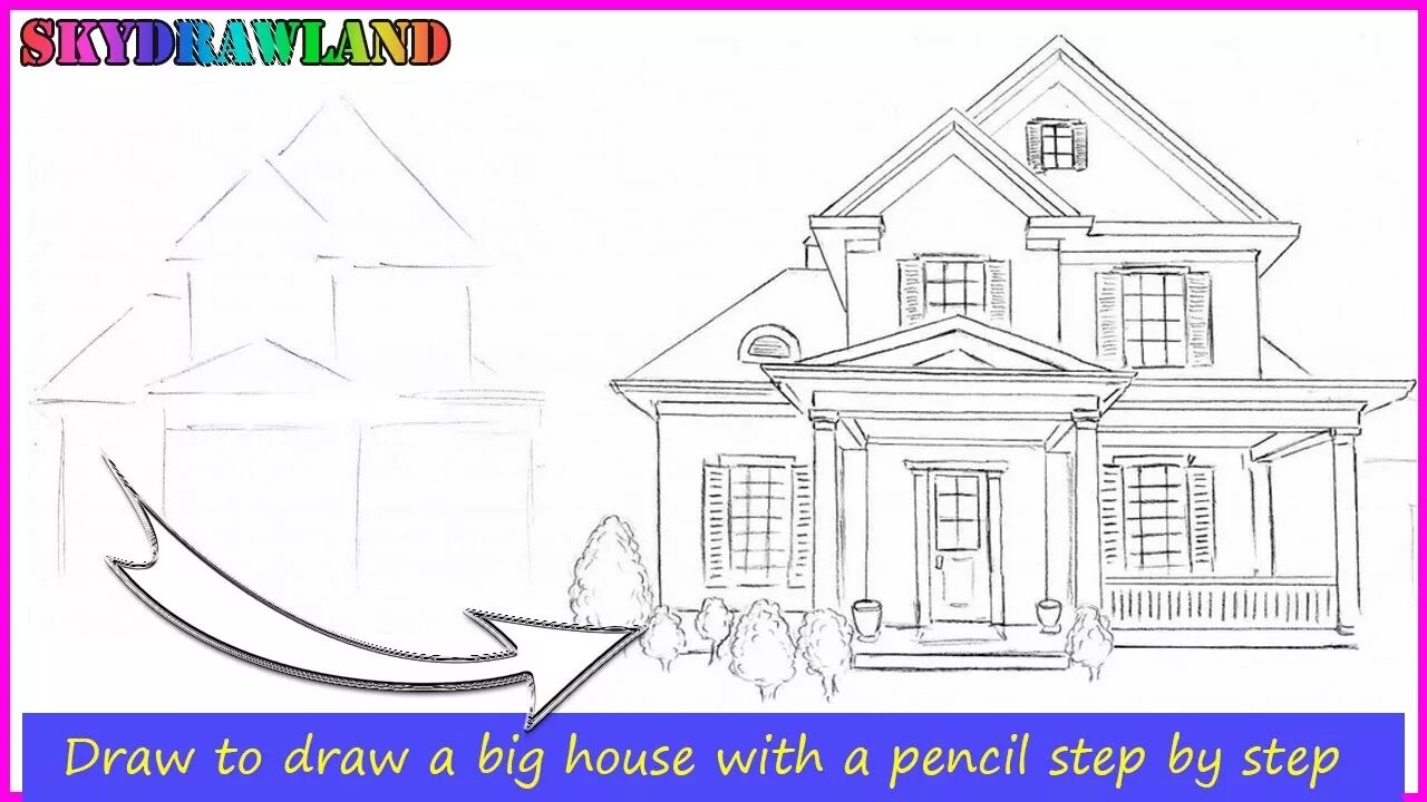 Рисунки домов карандашом для начинающих. Нарисовать дом карандашом. Усадьба рисунок карандашом. Дом мечты рисунок карандашом.