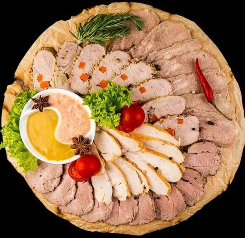 Мясная нарезка на человека. Мясное ассорти. украшение мясного ассорти. мясная тарелка. мясная нарезка.