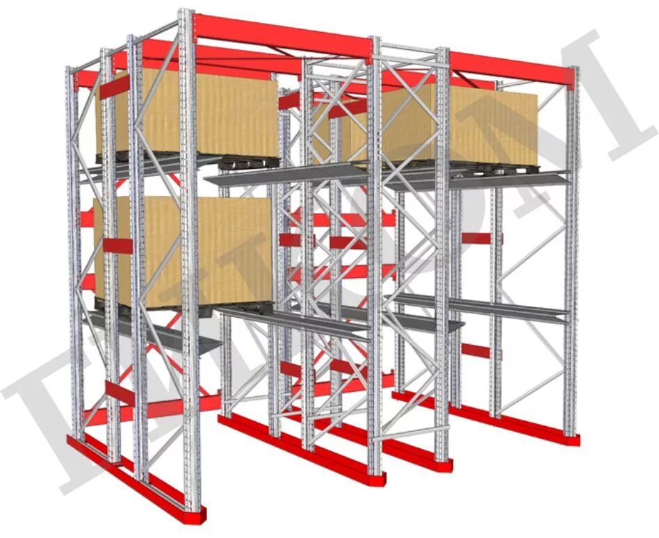 Устройство стеллажа. Набивные или глубинные паллетные стеллажи. Набивные паллетные стеллажи. Набивные/глубинные (паллетные) стеллажи. Набивные паллетные стеллажи для склада.