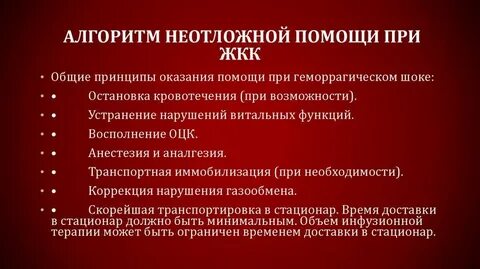 Алгоритм действий при желудочном кровотечении