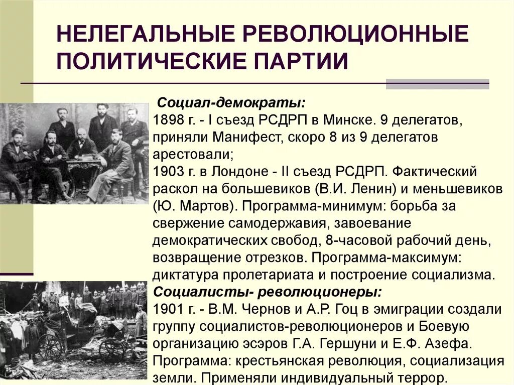 Политические организации 20 века. Первые партии в России в начале 20. Демократические партии России начала 20 века. Революционные политические партии. Первые революционные партии.