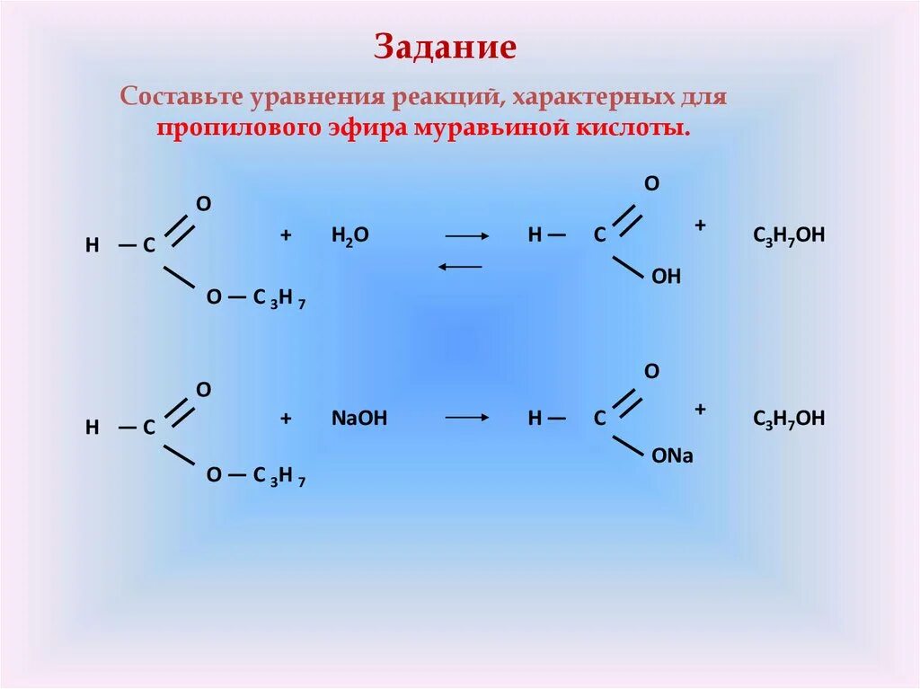 Для эфиров характерна реакция