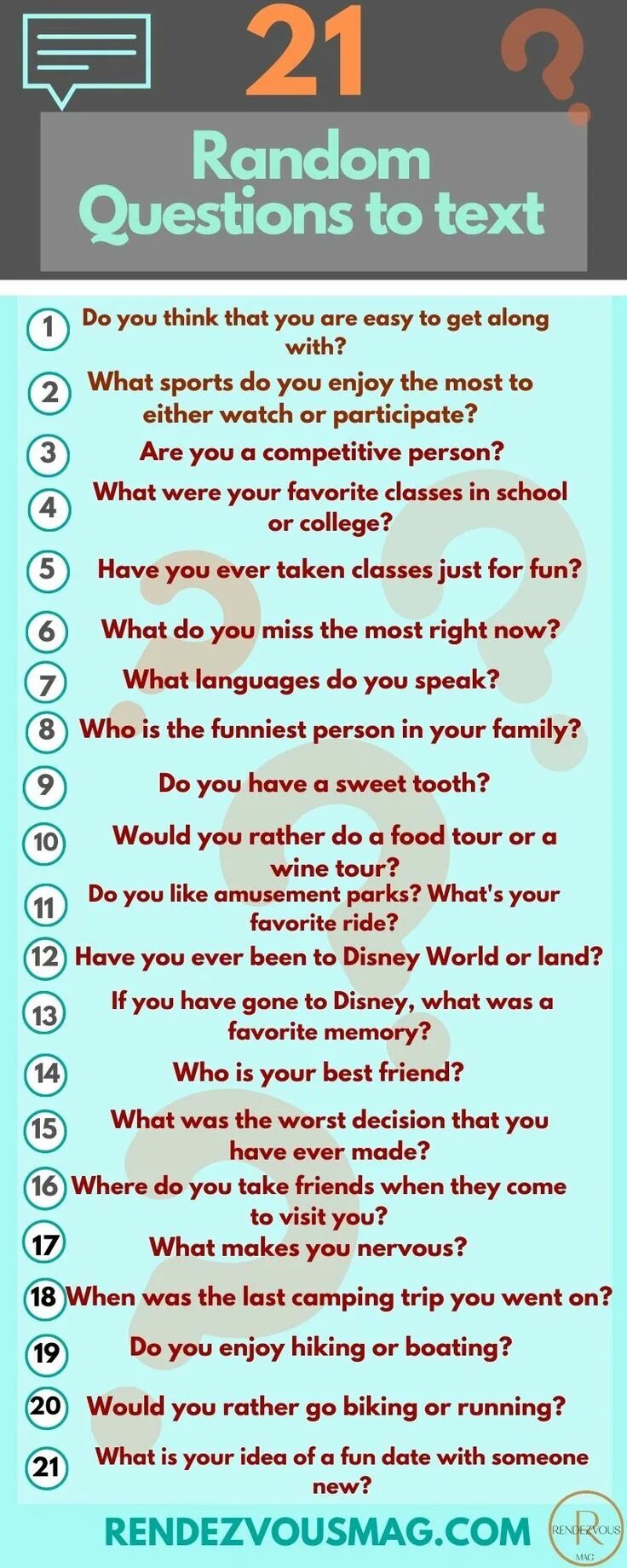 18 questions to ask. Interesting questions to ask. to ask a question. interesting questions for discussion. fun questions to ask.