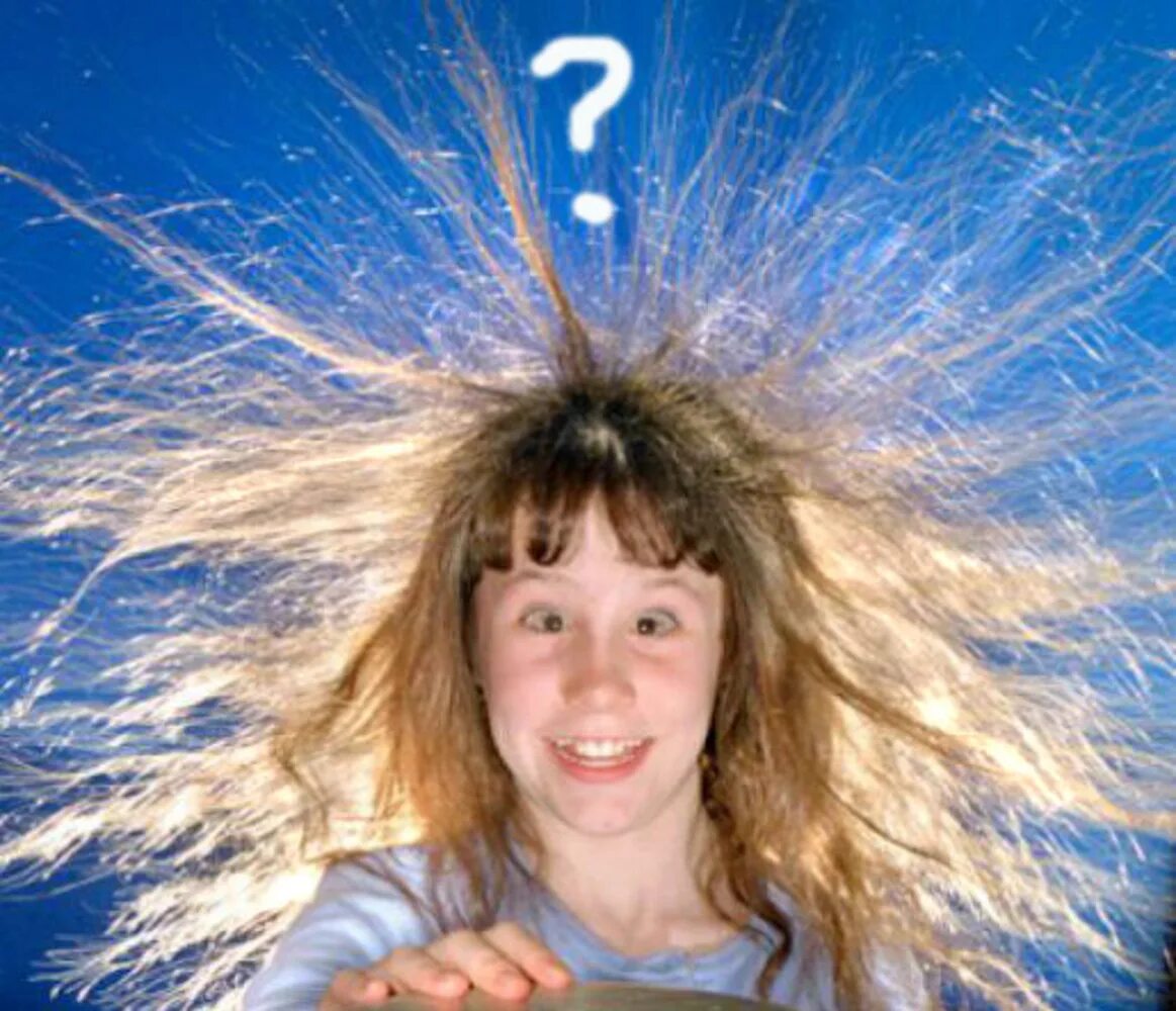Наэлектризованные волосы. Волосы электризуются. Волосы дыбом. Электризация волос.