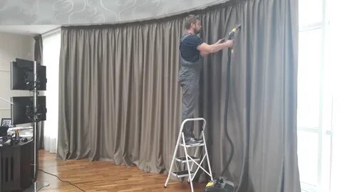 Как разгладить шторы на весу