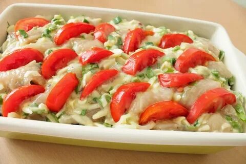 Запеченные овощи с филе курицы