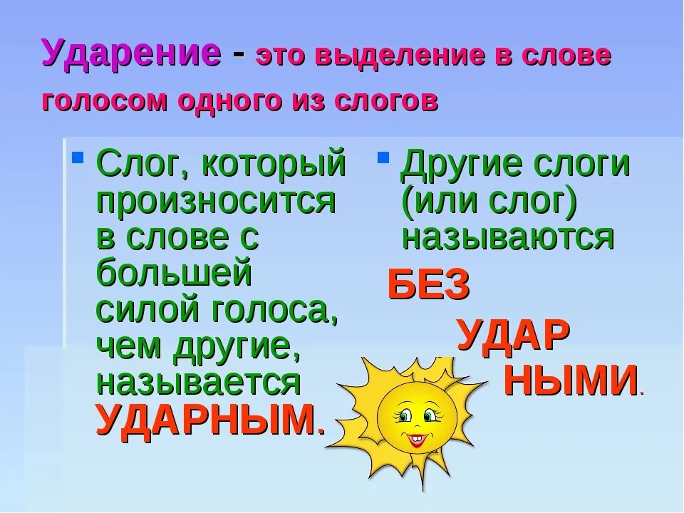 Ударение правило 2 класс. Ударение в словах правила 1 класс. Правила ударения 1 класс. Ударение в слове правило.