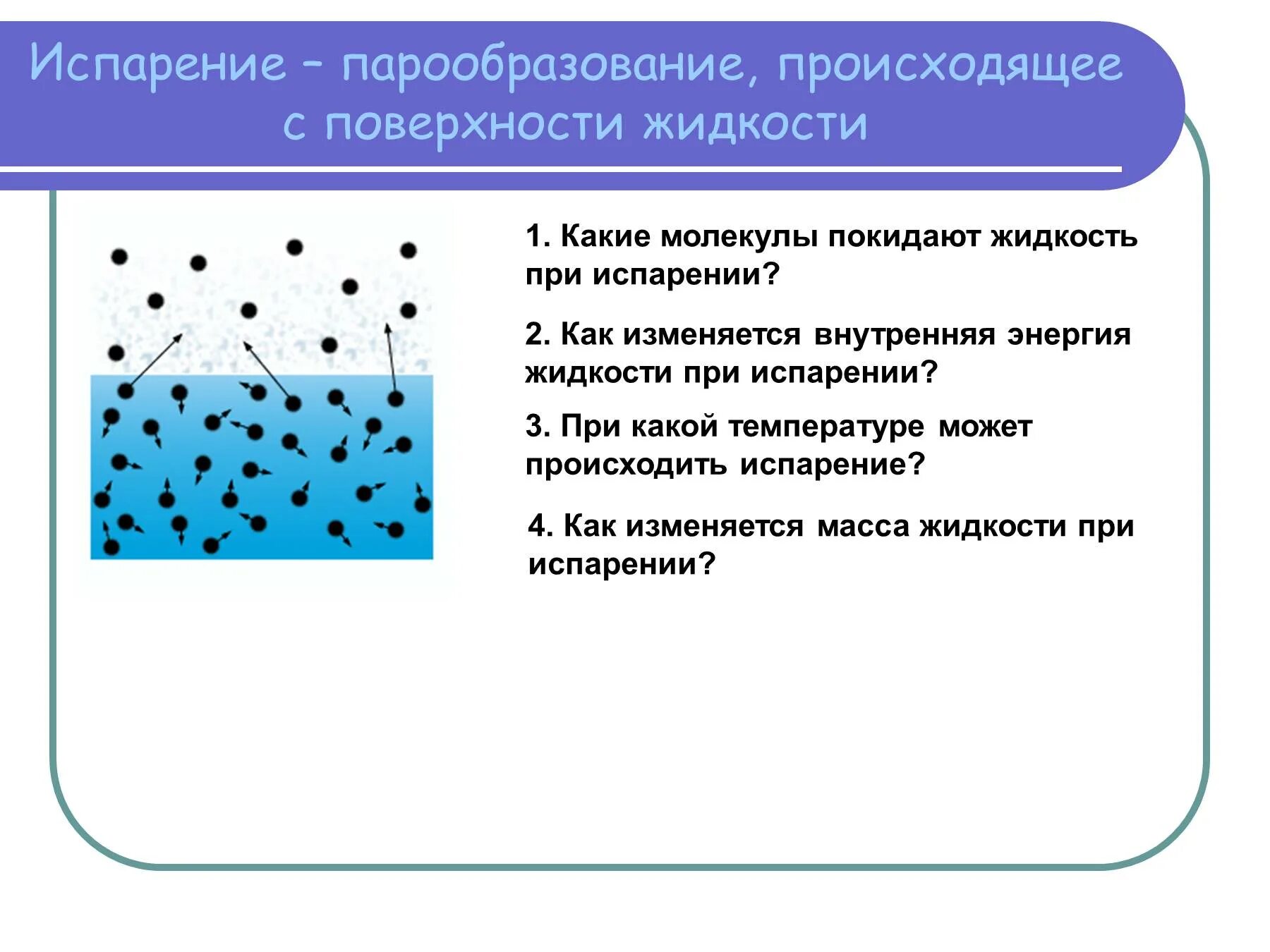 Какая наука изучает испарение воды. Испарение жидкости с поверхности. Изменение агрегатных состояний вещества. Парообразование с поверхности жидкости. Агрегатное состояние вещества испарение.