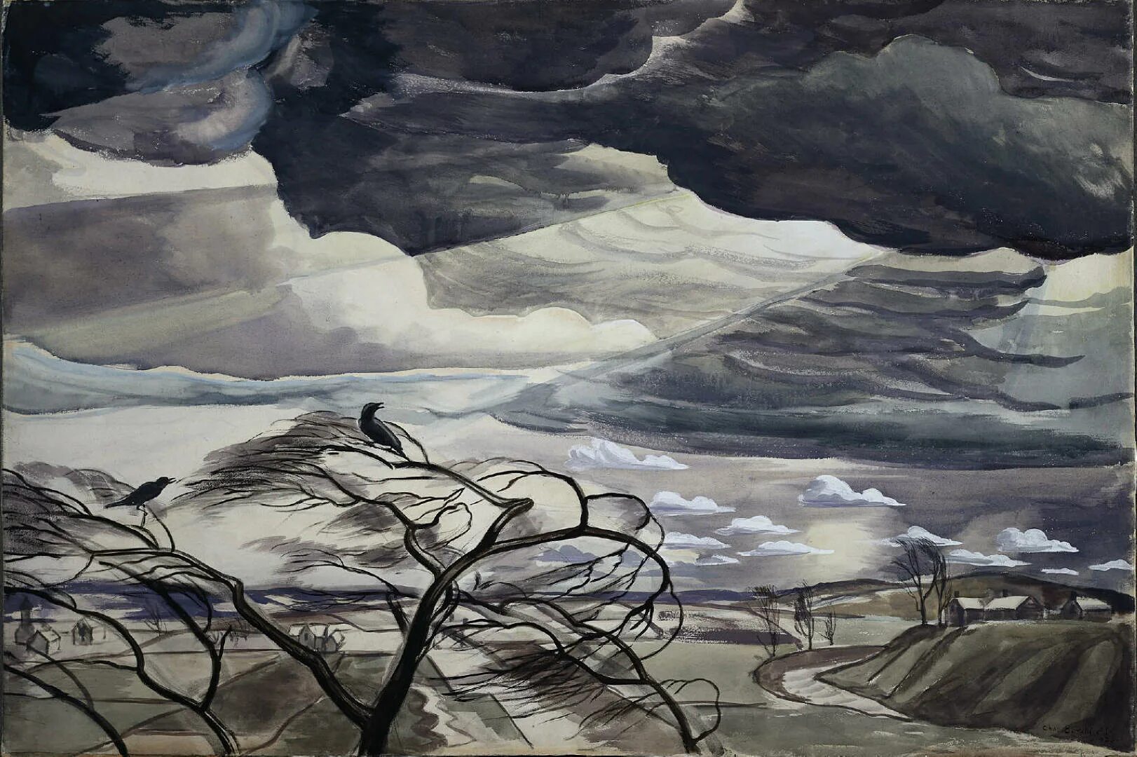 Charles Burchfield. Картина ветер. Ветер в живописи. Ветер картины художников.