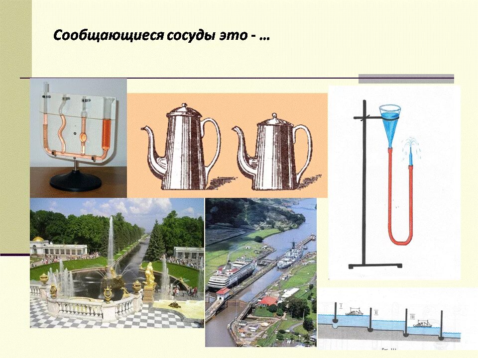 Водонапорная башня сообщающиеся сосуды. Водомерные трубки сообщающиеся сосуды. Принцип сообщающихся сосудов формула 7 класс. Сообщающищиеся сосуды. Сообщающиеся сосуды физика 7 класс кратко