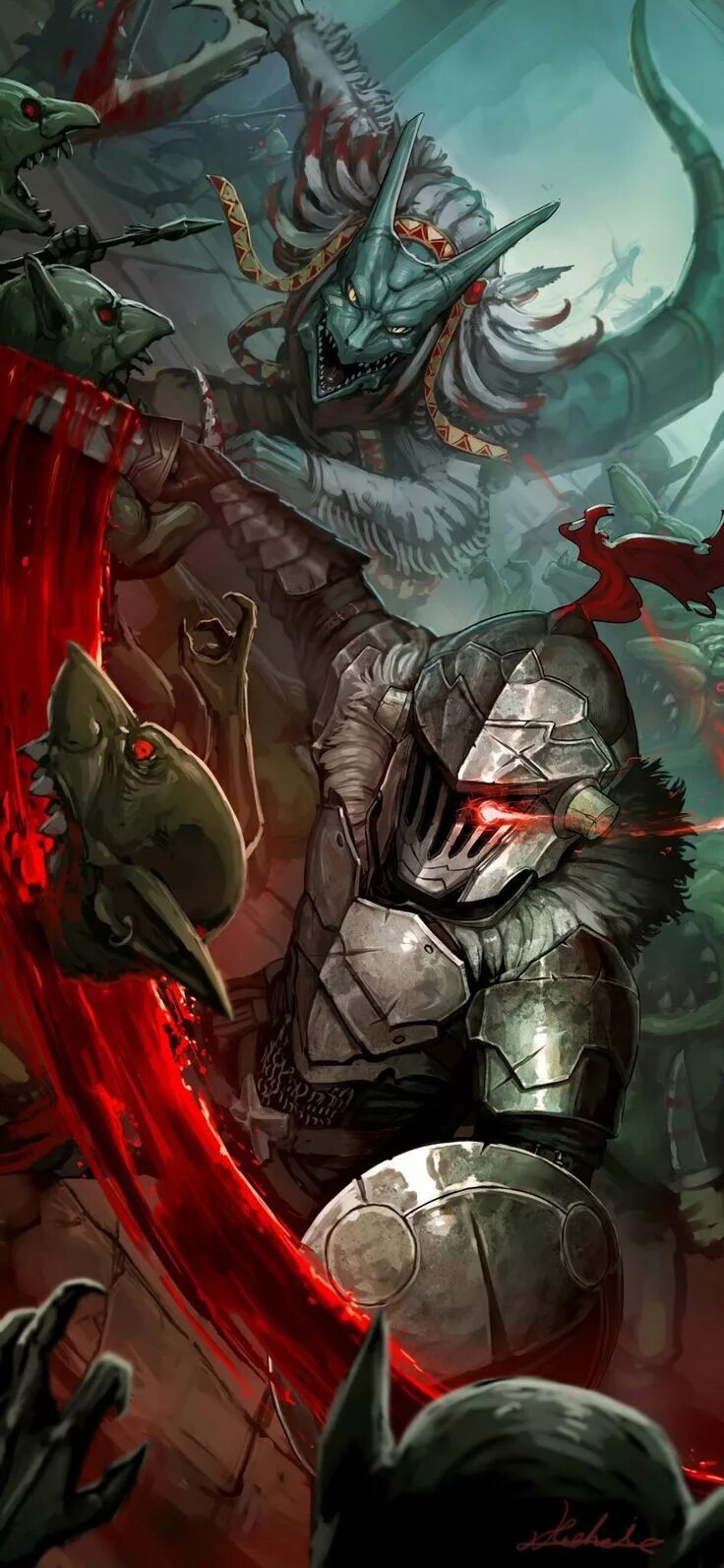 Убивающий гоблинов 2. Goblin slayer аниме. убийца гоблинов 4к. goblin slayer blood. гоблин слеер арт.